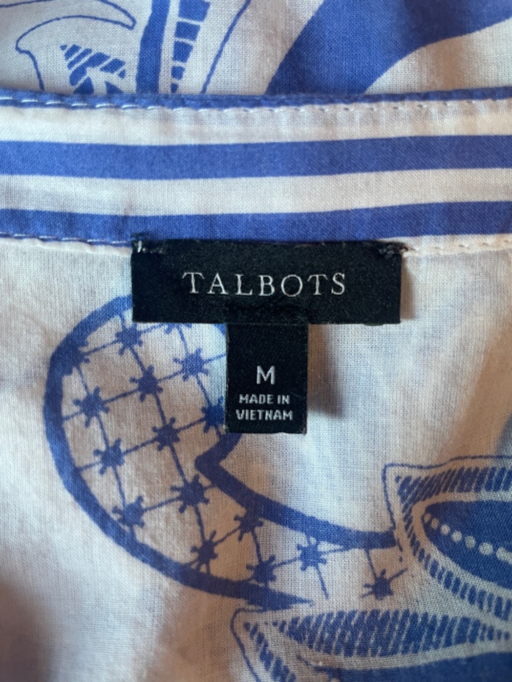 Talbots Tunic with Blue Floral Print Size Medium - Picture 2 of 5